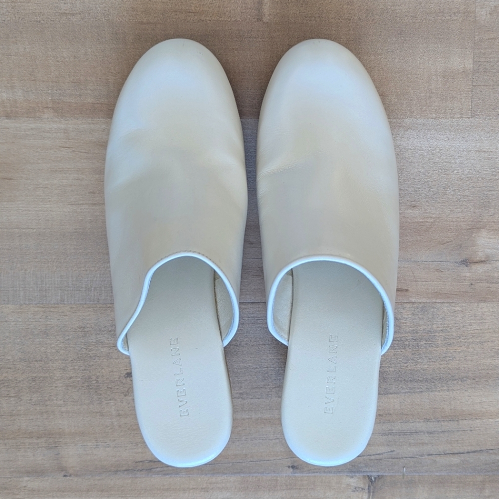Everlane The Clog in Bone Leather with Wood Wedge Platform - Size 9 - Picture 7 of 11